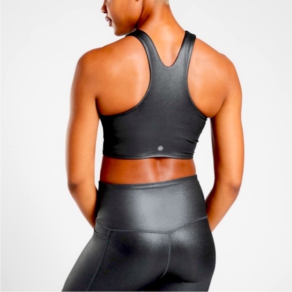 Athleta | Conscious Crop Bra Top in Black Shine Size Large - Picture 8 of 8